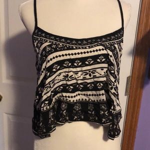 Black and white printed tank FLYING TOMATO